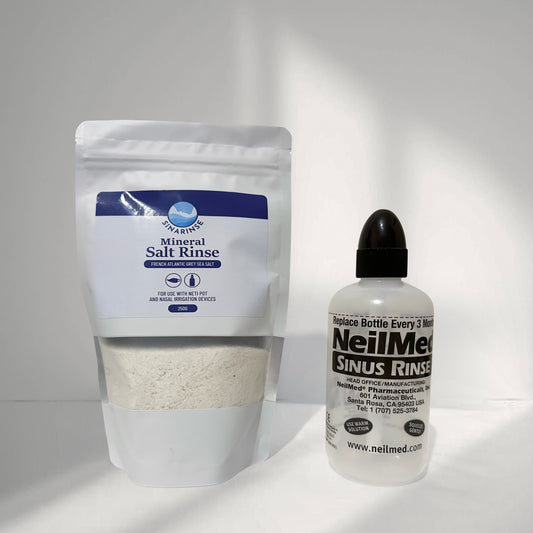 NeilMed and Sinarinse Mineral Sea Salt 250g Nasal Irrigation Kit